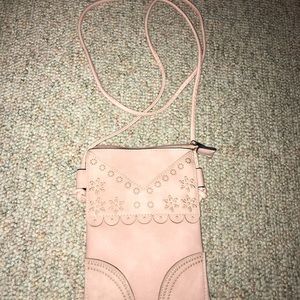 Light pink cross body purse